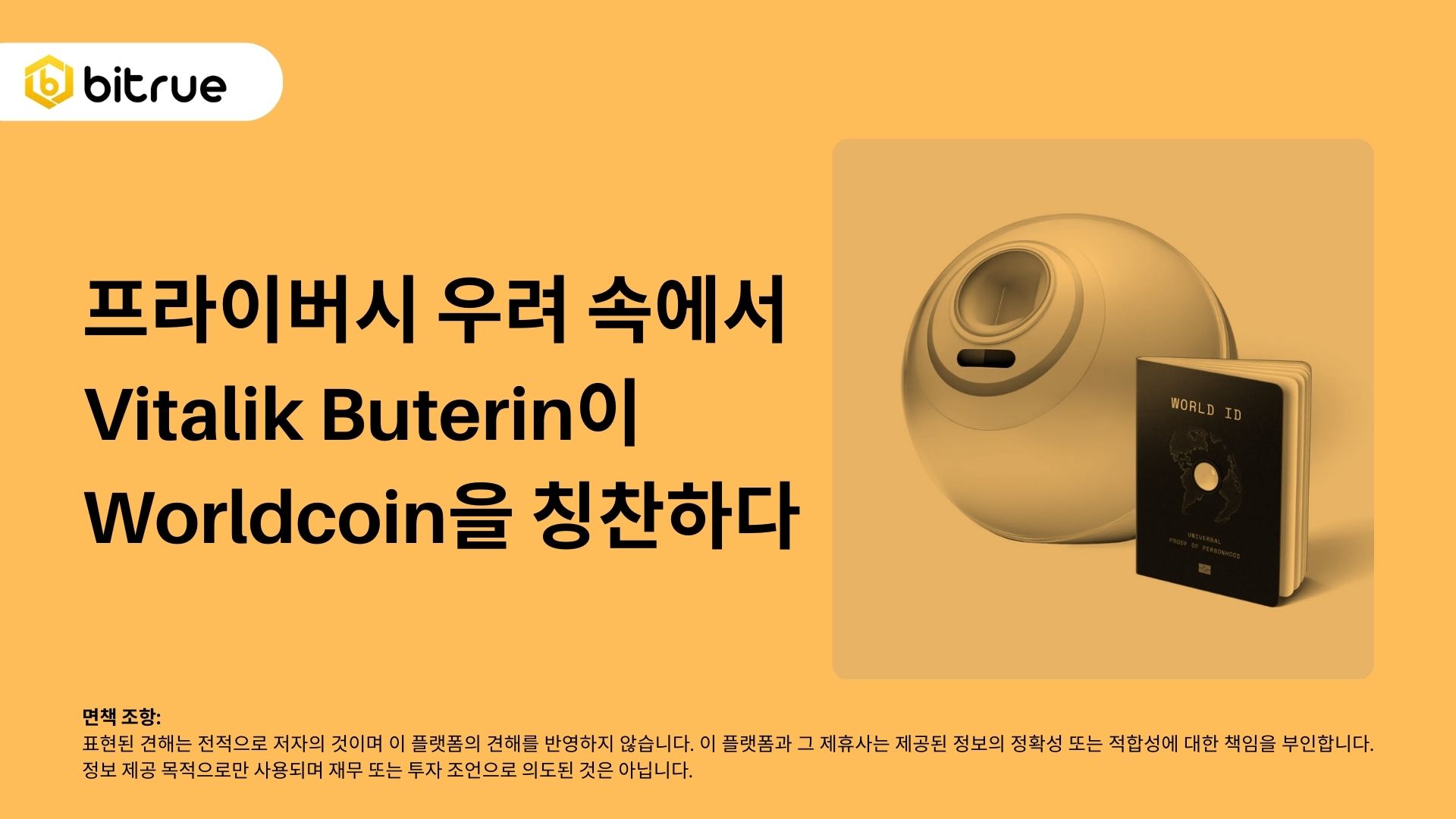 프라이버시 우려 속에서 Vitalik Buterin이 Worldcoin을 칭찬하다 – Bitrue FAQ