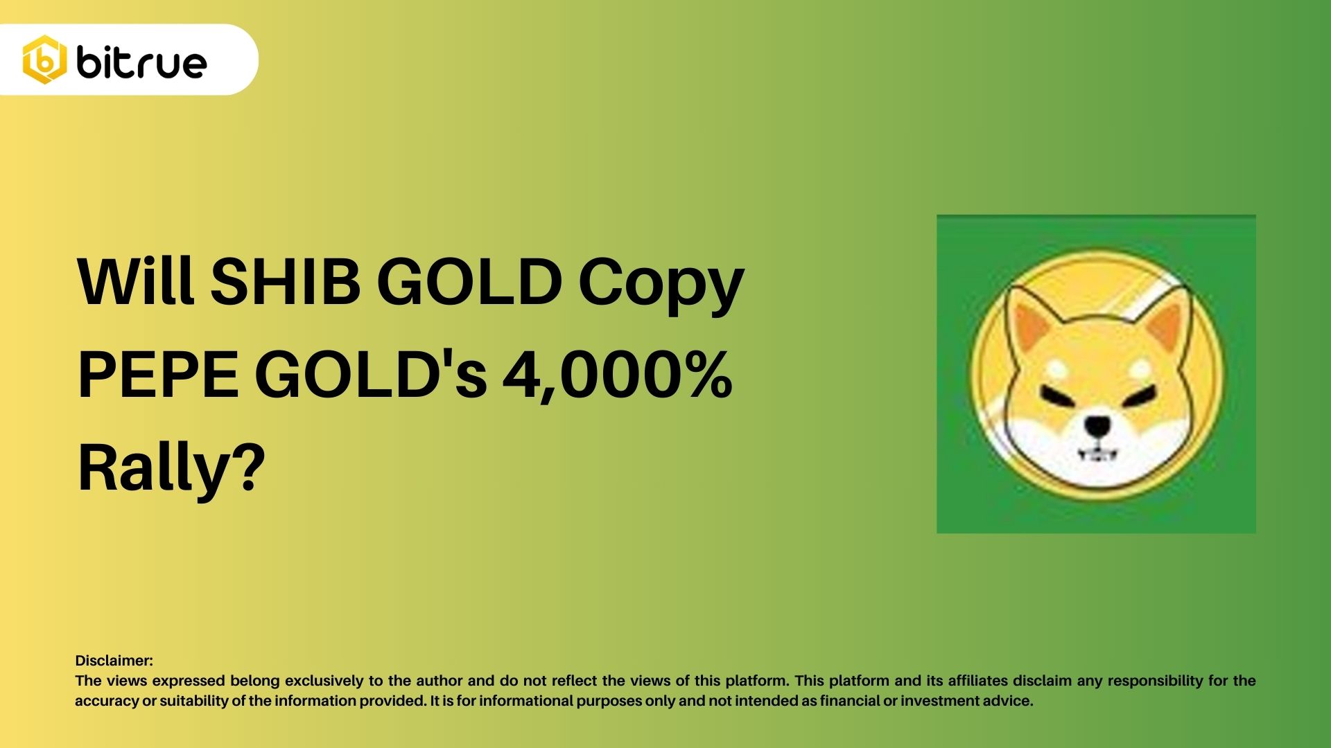 Can SHIB GOLD Follow in the Footsteps of PEPE GOLD? – Bitrue FAQ