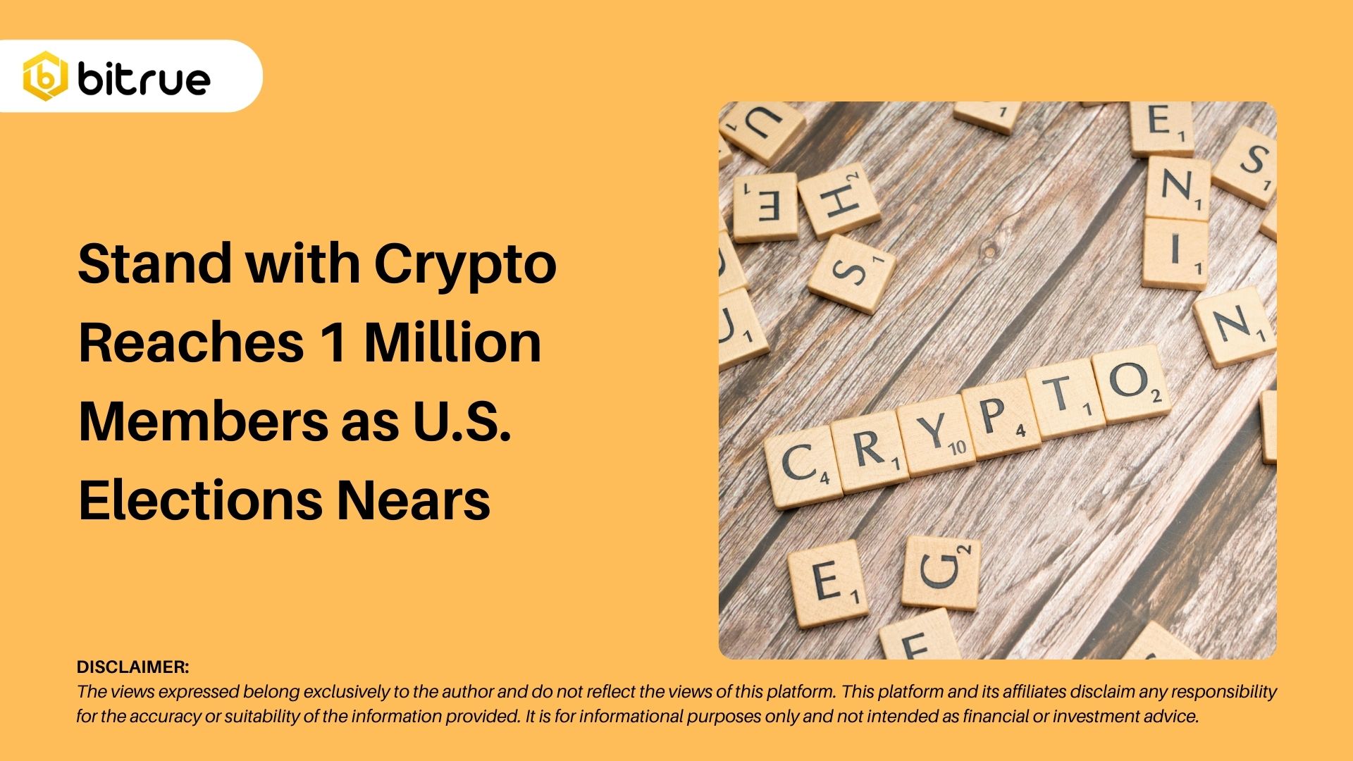 Stand with Crypto достигла 1 миллиона участников по мере приближения  выборов в США – Bitrue FAQ