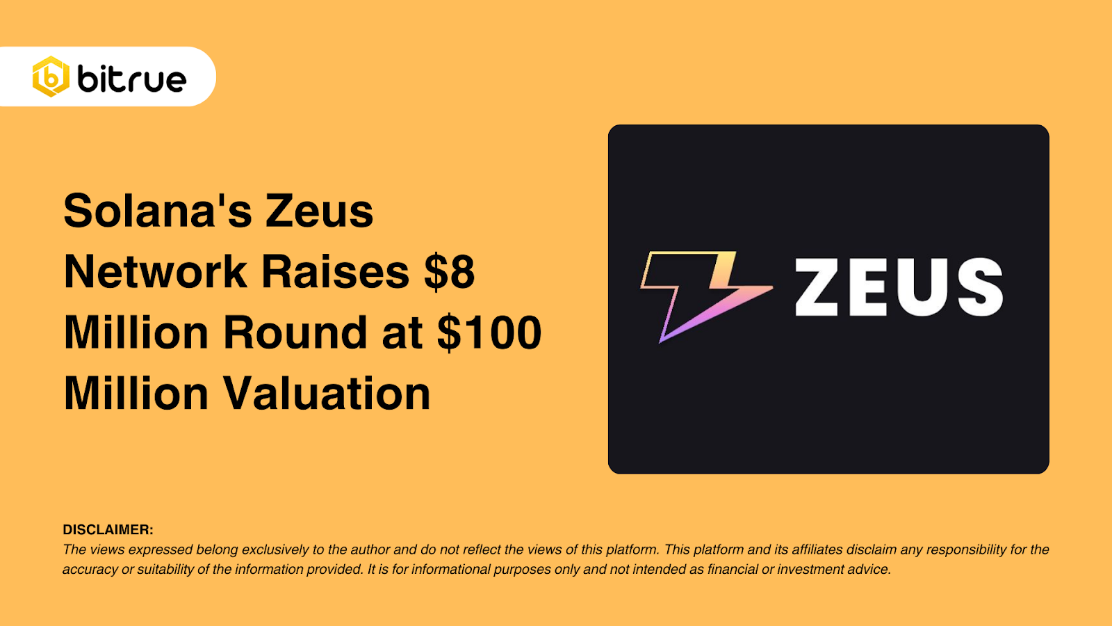 솔라나의 제우스 네트워크, 1억 달러 가치로 800만 달러 라운드 유치 – Bitrue FAQ