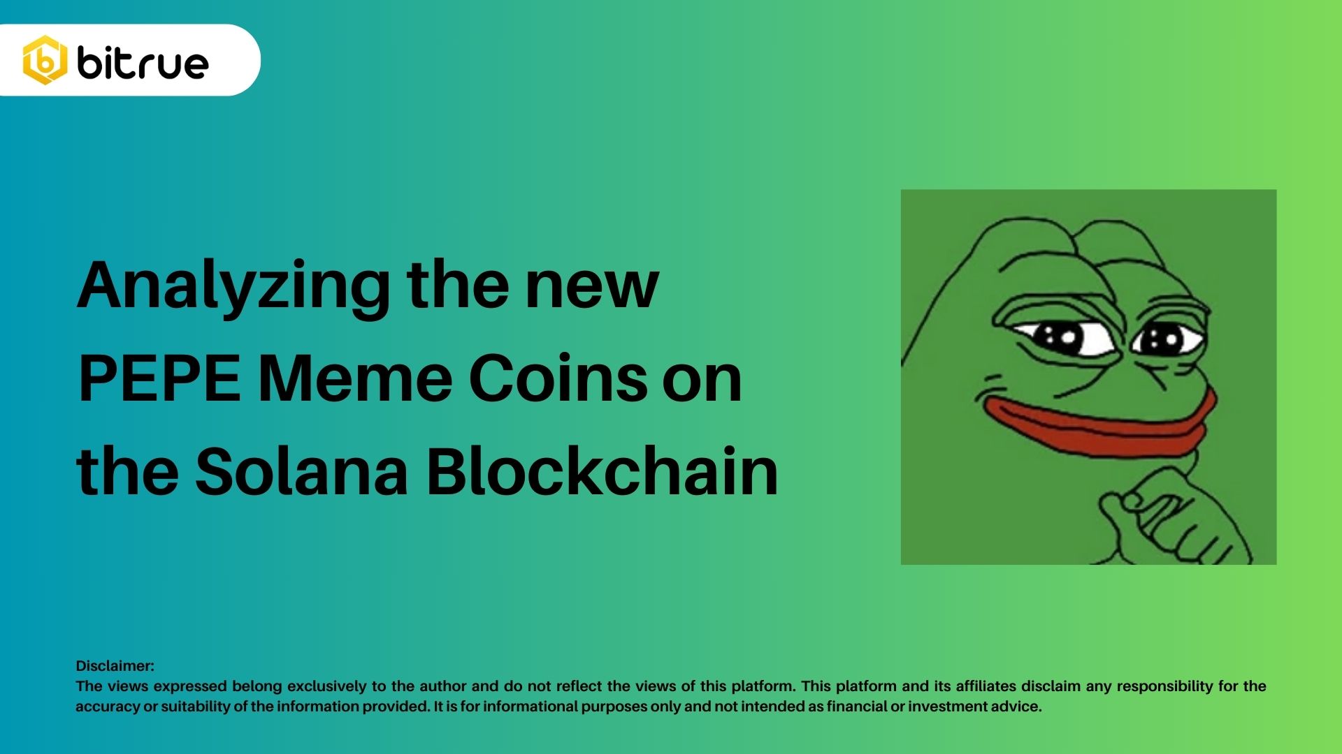 솔라나 블록체인의 새로운 PEPE 밈 코인 분석 – Bitrue FAQ