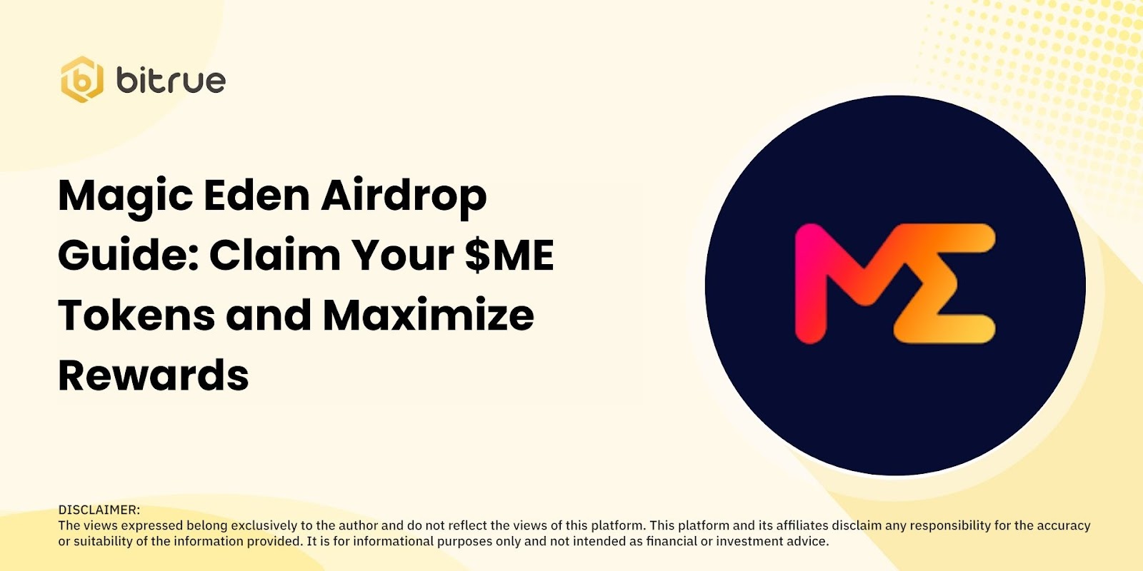 Гайд по аирдропу Magic Eden: получите токены $ME и максимизируйте награды –  Bitrue FAQ