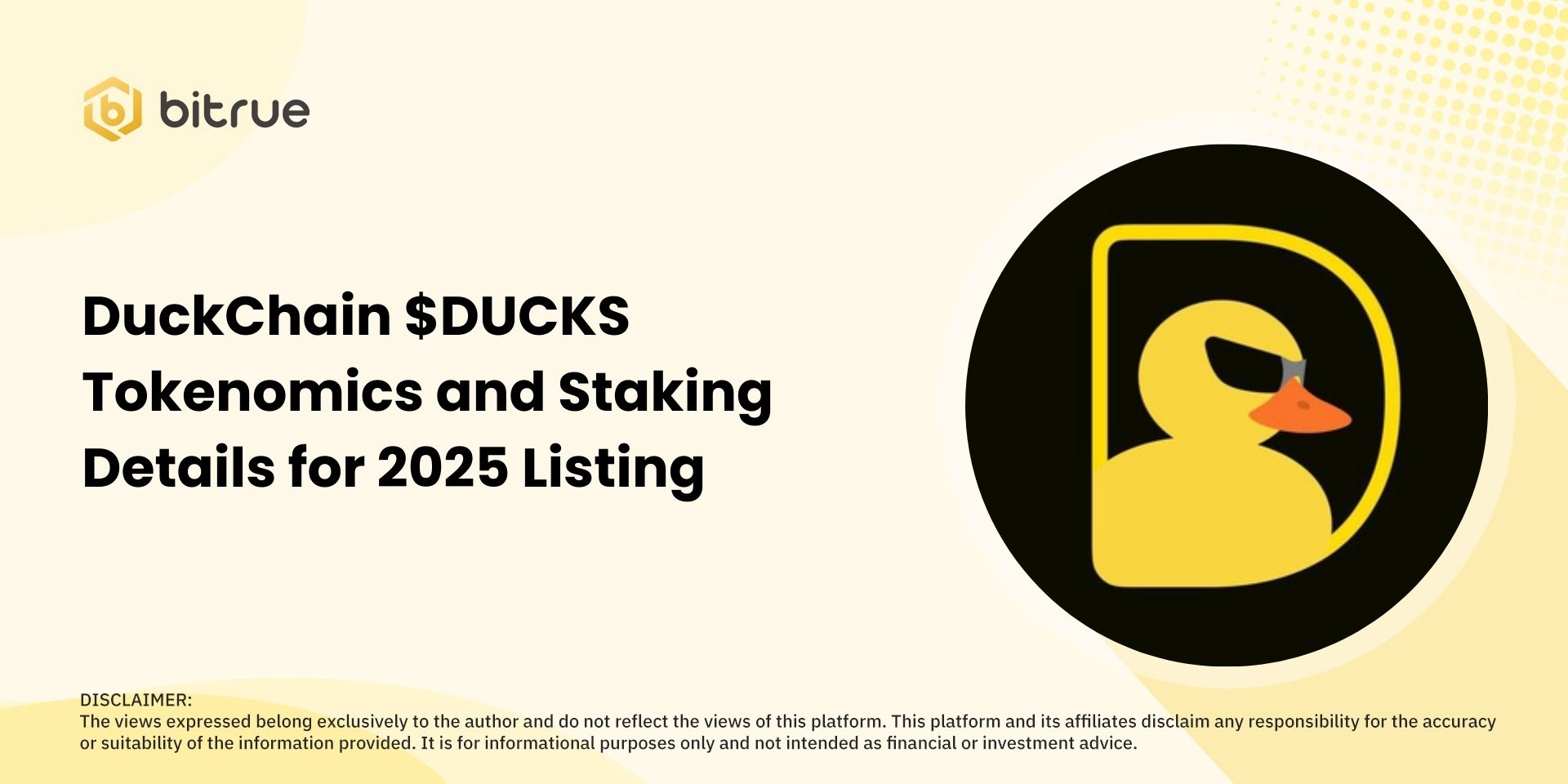 DuckChain DUCK Tokenomics and Staking Details for 2025 Listing